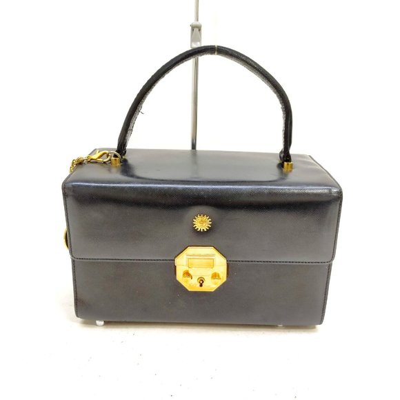 Versace Bags Gianni Versace Vintage Train Case Hand Bag Black